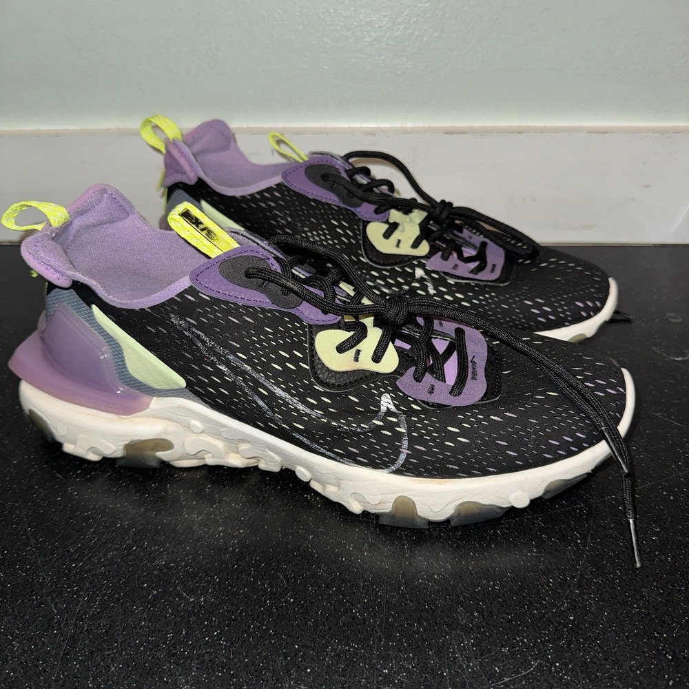 Nike React Vision Gravity Dimsix Shoes Mens 10.5 Black Purple Sneaker CD4373-002